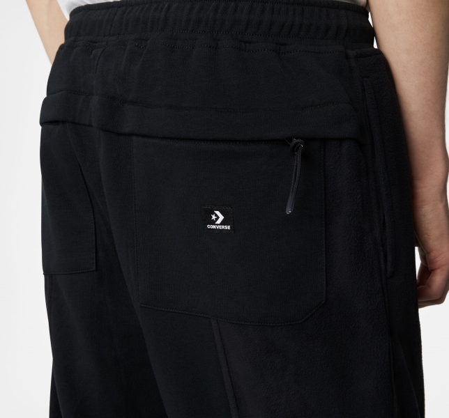 Men's Converse Paneled Knit Jogger Black | 975-XLEACY