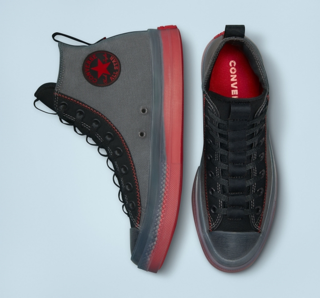 Women's Converse Chuck Taylor All Star CX Explore Desert Sunset High Tops Grey / Black / Red | 321-QVNZUB