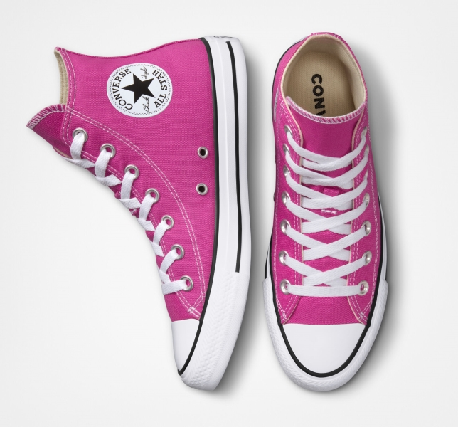 Men's Converse Chuck Taylor All Star Seasonal Canvas Shoes Fuchsia / White / Black | 261-SXRBOP