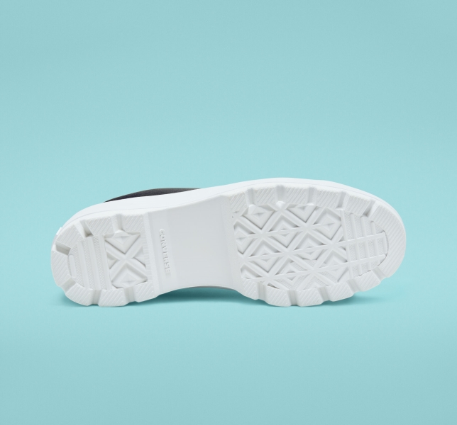 Women's Converse Chuck Taylor All Star Lugged Leather Leather Shoes Black / White / White | 153-CNOAVW