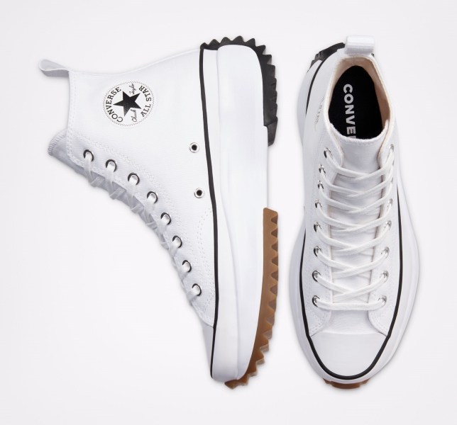 Women's Converse Run Star Platform Shoes White / Black | 354-DYNUMJ