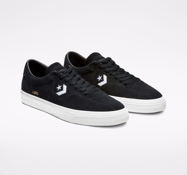 Men's Converse CONS Louie Lopez Pro Skate Shoes Black / Black / White | 829-RZSIHO
