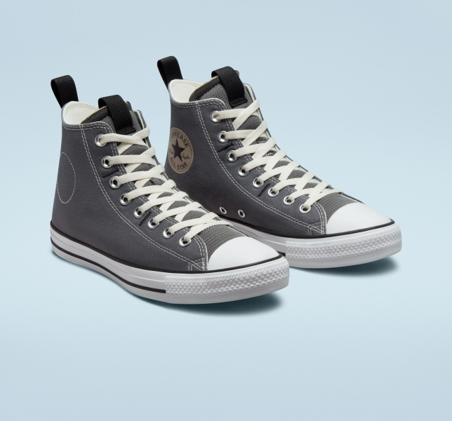 Women's Converse Chuck Taylor All Star Deco Stitch High Tops Grey / Black | 207-DIMKEQ