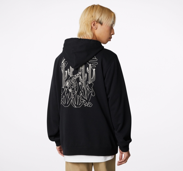 Men's Converse Desert Graphic Hoodie Black | 512-HWDVUE