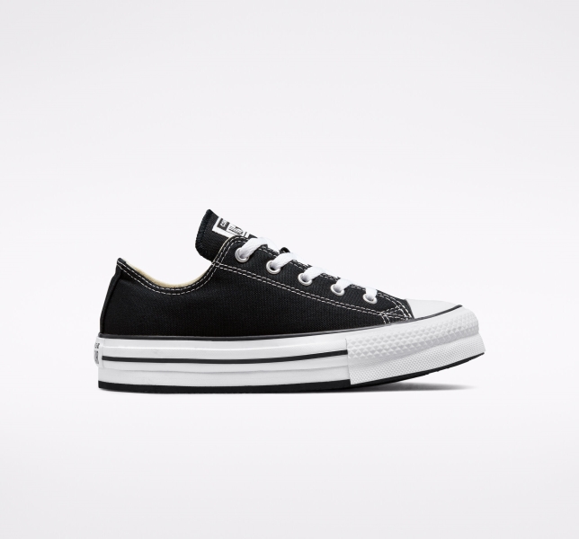 Kids' Converse Chuck Taylor All Star Lift Platform Shoes Black / White / Black | 317-SZORMG