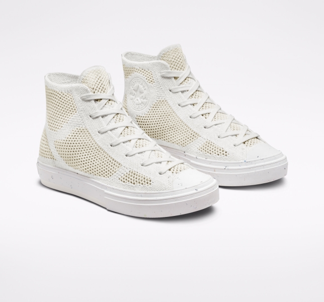 Women's Converse Chuck 70 Renew Redux Canvas Shoes White / Mango | 576-ICDUVG