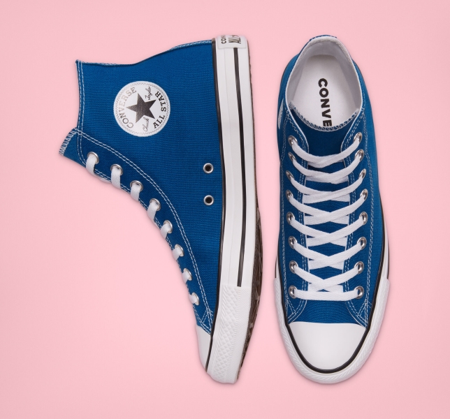 Women's Converse Chuck Taylor All Star Seasonal Canvas Shoes Blue / White / White | 706-VANKOM
