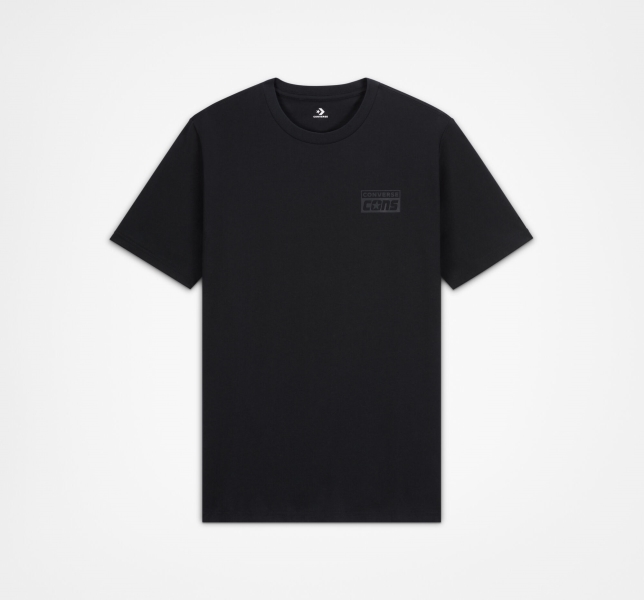 Men's Converse CONS Graphic T Shirts Black | 318-NDQUHF