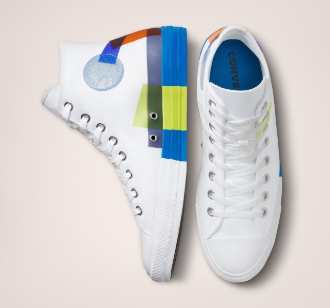 Women's Converse Chuck Taylor All Star Space Racer Canvas Shoes White / Blue / White | 951-JKPYMH