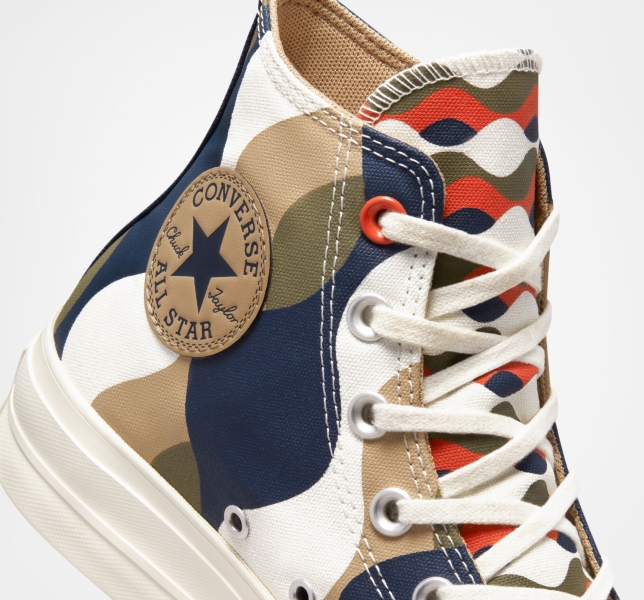 Women's Converse Chuck Taylor All Star Lift Twisted Classics Platform Shoes Obsidian / Khaki | 376-BAKODS