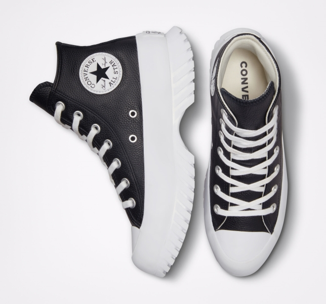 Women's Converse Chuck Taylor All Star Lugged 2.0 Leather Boots Black / White | 950-DISFUT