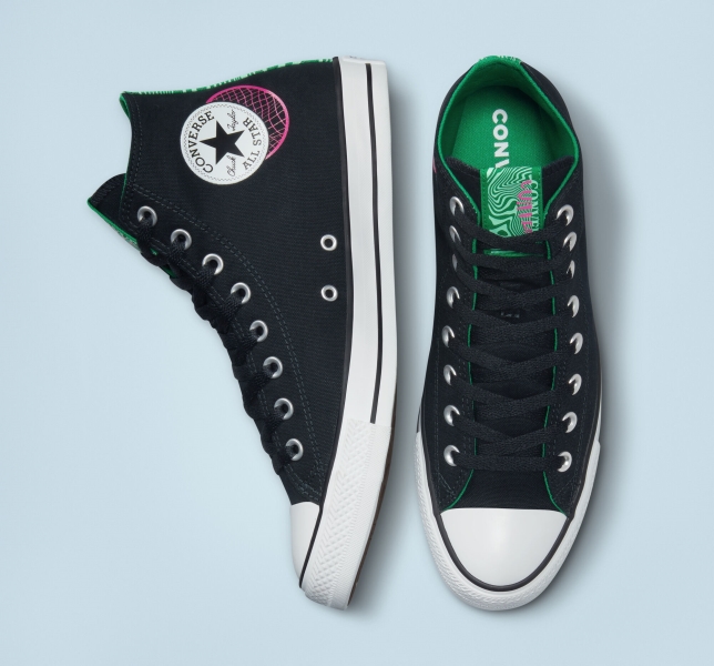 Men's Converse Chuck Taylor All Star See Beyond Canvas Shoes Black / Green / Pink | 724-CZFIUY