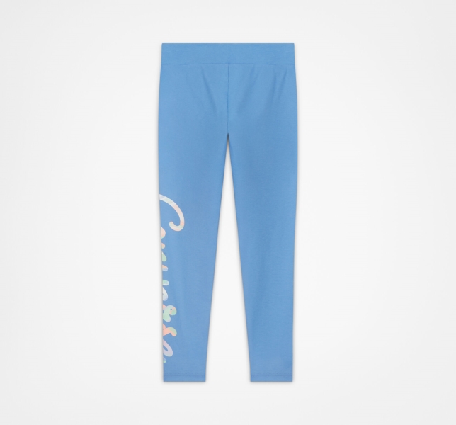 Kids' Converse Printed Rise Leggings Royal | 518-DUFMNC