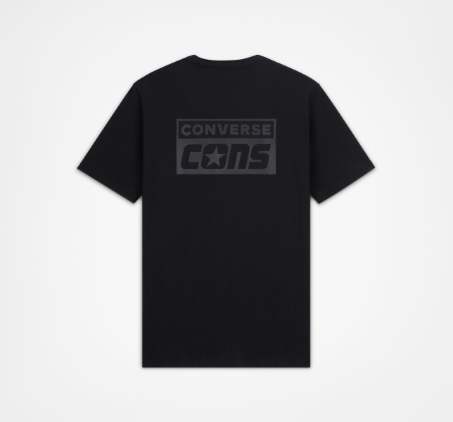 Men's Converse CONS Graphic T Shirts Black | 318-NDQUHF