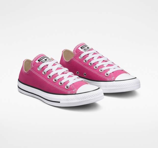 Women's Converse Chuck Taylor All Star Seasonal Low Tops Fuchsia / White / Black | 813-FGBXUH