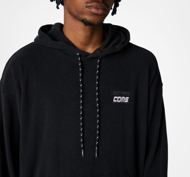 Men's Converse CONS Lightweight Hoodie Black | 518-CJRYAI