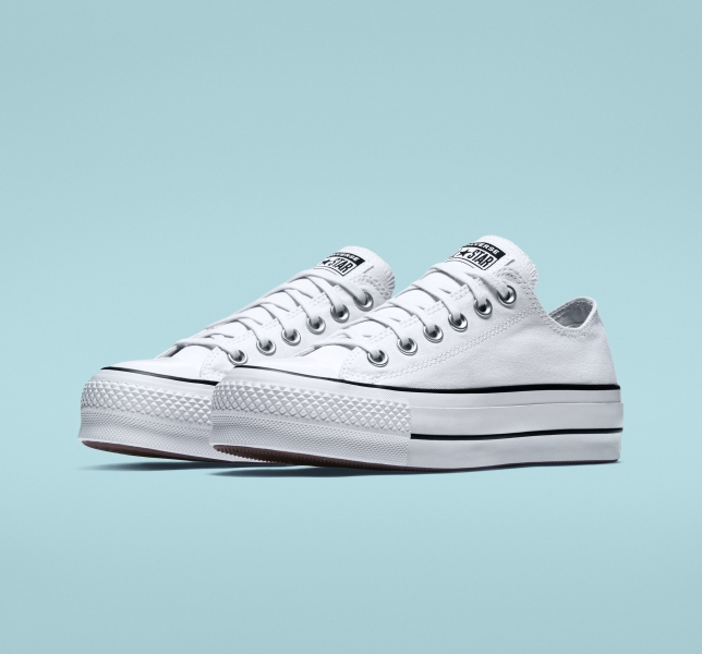 Women's Converse Chuck Taylor All Star Lift Low Tops White / Black / White | 781-CIQHES