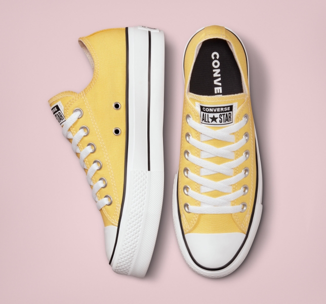 Women's Converse Chuck Taylor All Star Lift Surplus Platform Low Tops Yellow | 427-YVXMIN