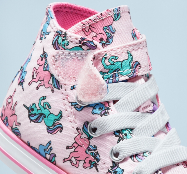 Kids' Converse Chuck Taylor All Star Easy-On Unicorns Canvas Shoes Pink / Pink / Blue | 784-OJNDQY