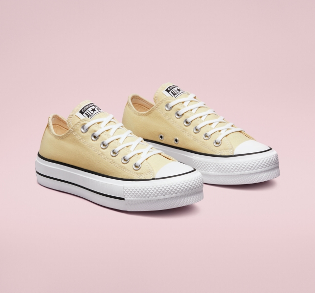 Women's Converse Chuck Taylor All Star Lift Seasonal Platform Shoes Lemon / Black / White | 892-LUAMCE