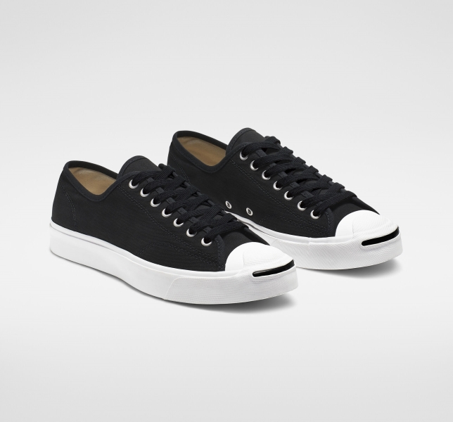 Women's Converse Jack Purcell Canvas Low Tops Black / White / Black | 075-CZIYQM