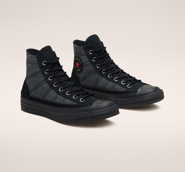 Women's Converse Chuck 70 GORE-TEX High Tops Black / Black / Black | 206-APVDNQ