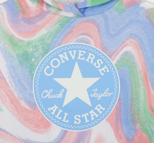 Kids' Converse Dye Printed Chuck Taylor Patch Hoodie Royal | 270-LBDPQF
