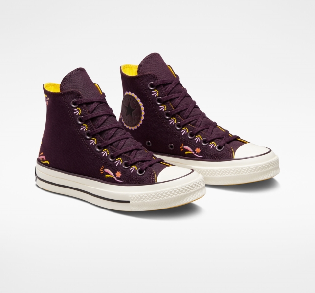 Women's Converse Run Star Hike Platform Muertos High Tops Black / Fuchsia | 064-DHNUVL