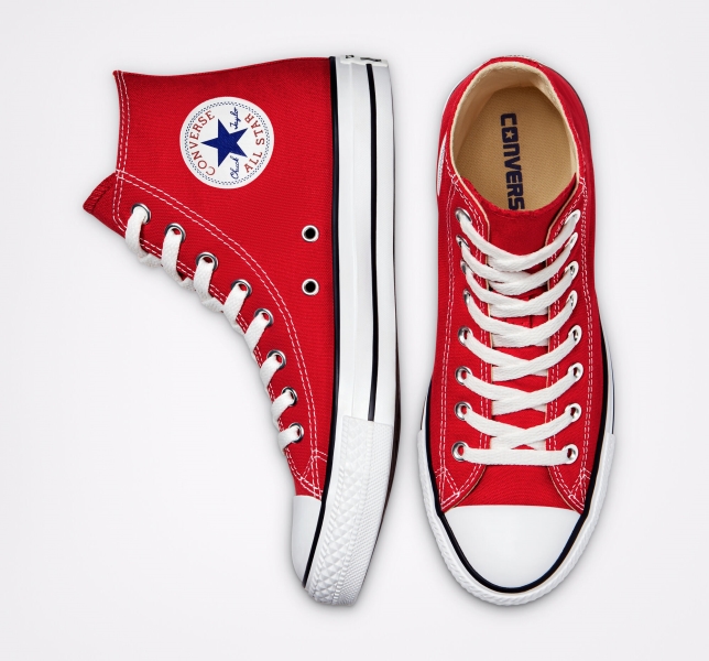 Women's Converse Chuck Taylor All Star Classic High Tops Red | 824-JHOCTF