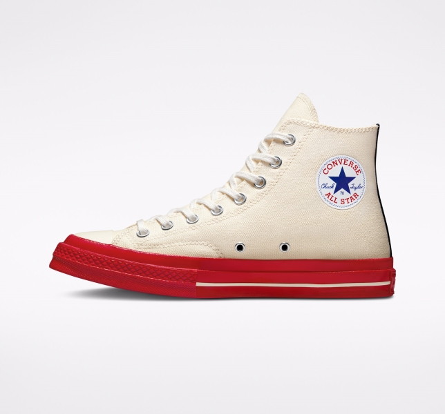 Women's Converse Comme des PLAY Chuck 70 High Tops Red | 198-GKHQPN