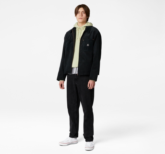 Men's Converse Lightweight Shop Jackets Black | 918-NMGXSW