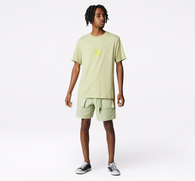 Men's Converse Tonal All Star Patch Graphic T Shirts Olive | 038-LEQGAP
