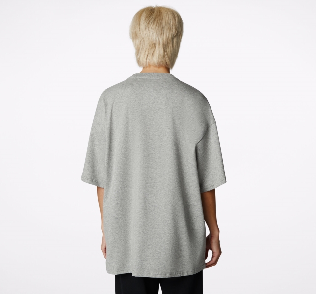 Men's Converse College Graphic T Shirts Grey | 576-XFKBVW