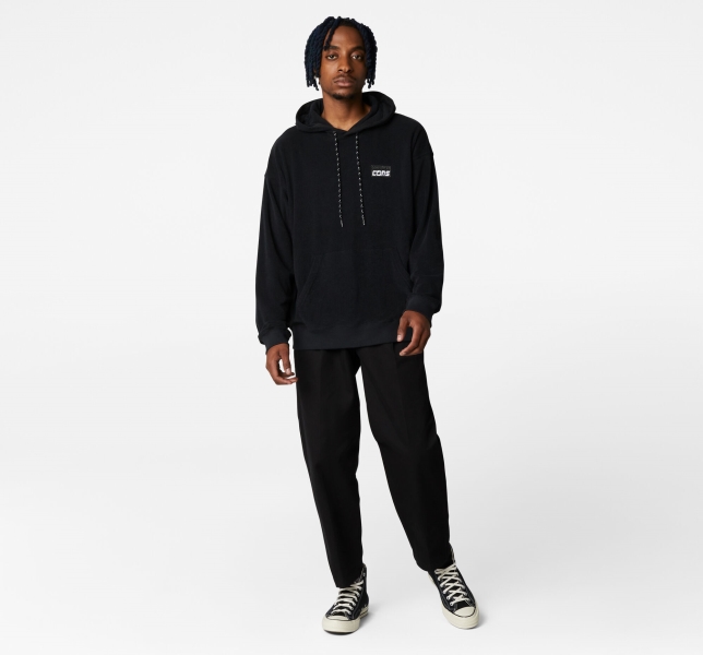 Men's Converse CONS Lightweight Hoodie Black | 518-CJRYAI