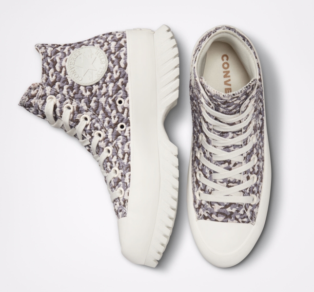 Women's Converse Chuck Taylor All Star Lugged 2.0 Jacquard Platform Shoes Brown | 635-DGYVPS