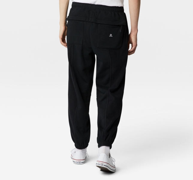 Men's Converse Paneled Knit Jogger Black | 975-XLEACY