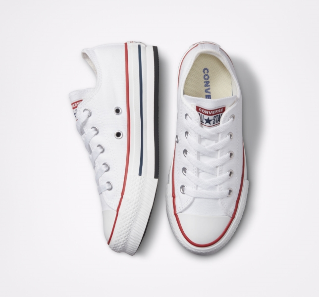 Kids' Converse Chuck Taylor All Star Lift Platform Shoes White / Dark Red / Navy | 478-KUPCBS