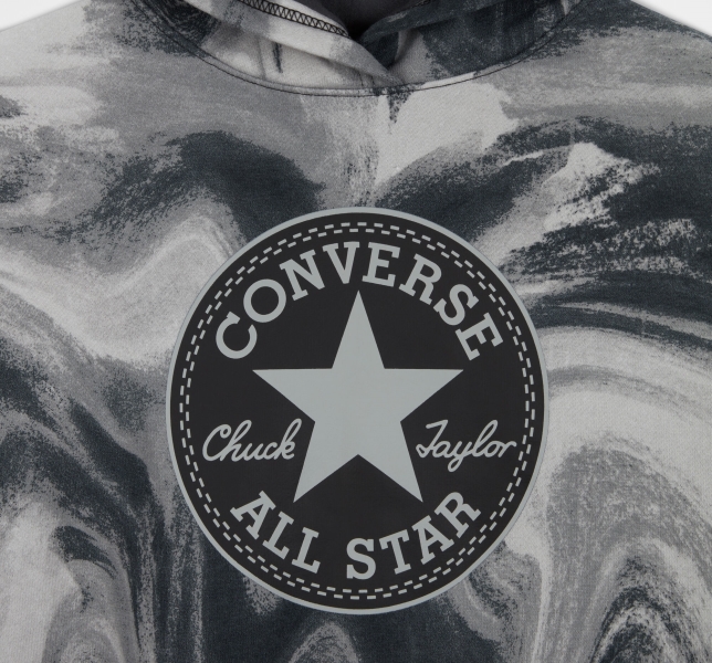 Kids' Converse Dye Printed Chuck Taylor Patch Hoodie Black | 405-XKNBOS