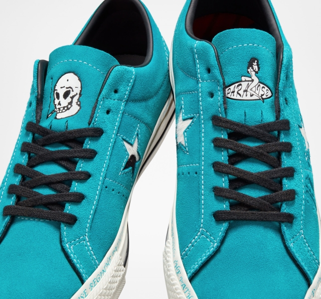 Men's Converse One Star Pro Sean Pablo Canvas Shoes Turquoise / Black | 739-HIYKSM
