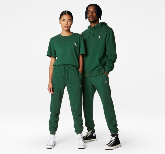 Women's Converse Go-To Embroidered Star Chevron Standard Fit Fleece Pants Multicolor | 562-BLMPNW