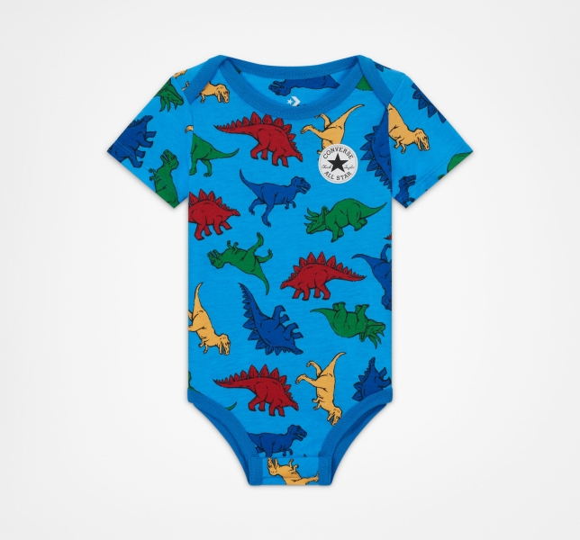 Kids' Converse Dino Explorer Hooded Coverall Bodysuit Navy | 052-YHZPBV