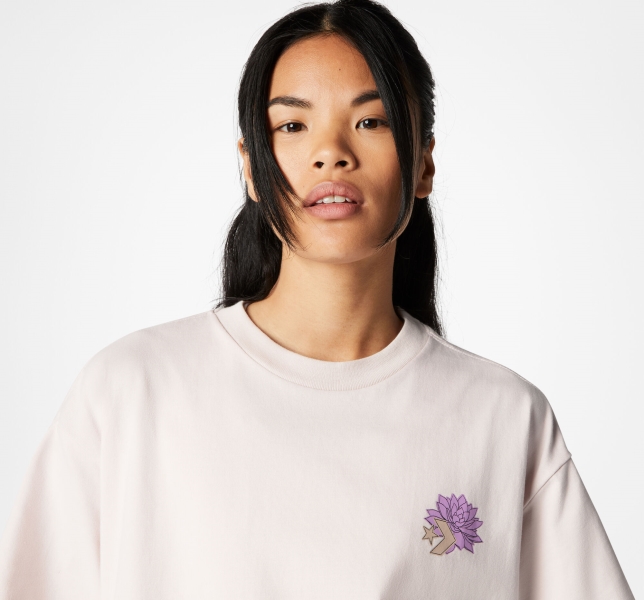 Women's Converse Desert Rave Oversized Art T Shirts Rose | 351-TNSAUK