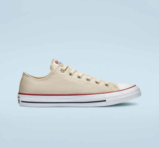 Men's Converse Chuck Taylor All Star Classic Canvas Shoes Beige White | 498-PAGSYD