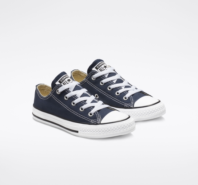 Kids' Converse Chuck Taylor All Star Classic Canvas Shoes Navy | 501-BJQLTF