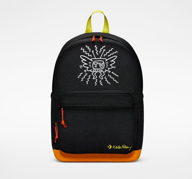 Men's Converse Keith Haring Go 2 Bags & Backpacks Black | 182-PGJDTQ