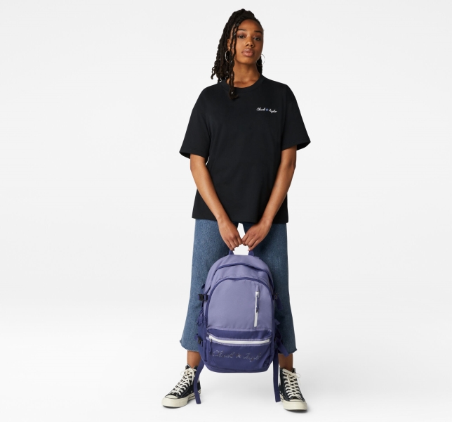 Men's Converse Straight Edge Bags & Backpacks Purple / Purple | 620-URBXKP
