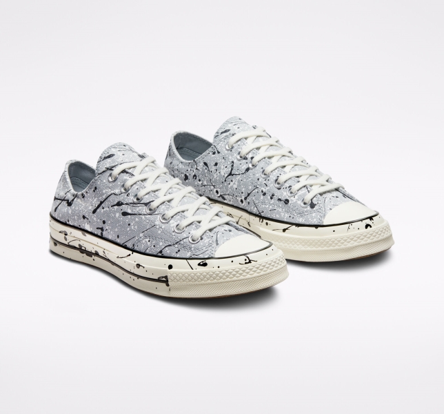 Women's Converse Chuck 70 Archive Paint Splatter Canvas Shoes Grey / Black / White | 604-YWXVBC