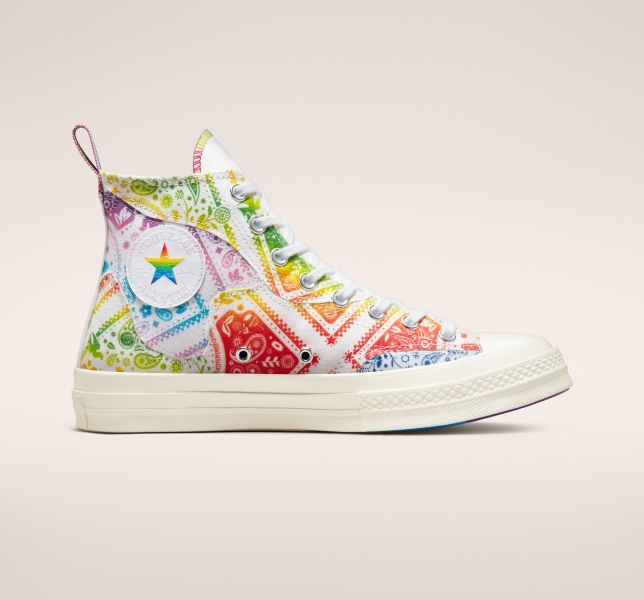 Women's Converse Chuck 70 Pride Canvas Shoes White / Red | 724-BVXYLH