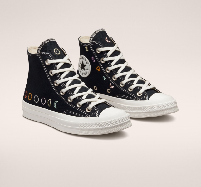 Women's Converse Chuck 70 Mystic Symbols High Tops Black / White | 174-XKMOEQ