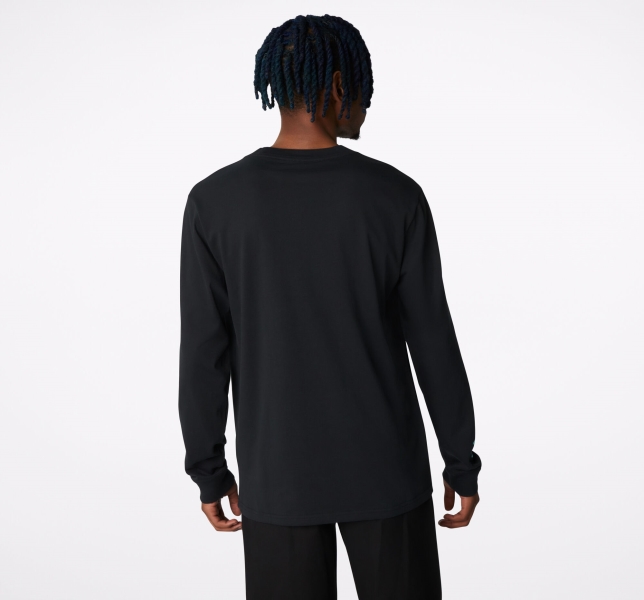 Men's Converse Desert Graphic Long Sleeve T Shirts Black | 079-XLZTYH